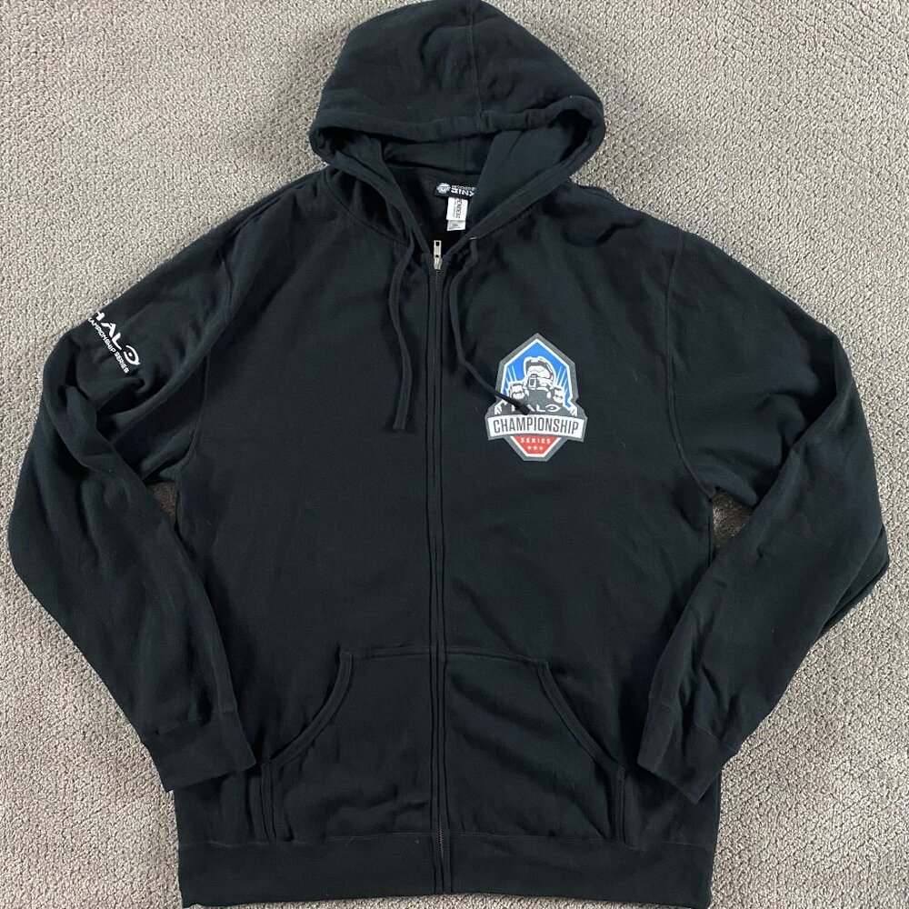 Halo Championship Series Jinx Hoodie Men's 2XL Black Full Zip Hooded Sweatshirt